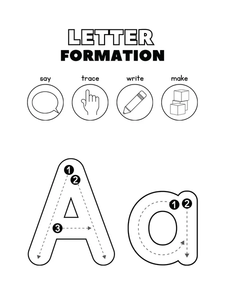 Authentic Letter A formation activity